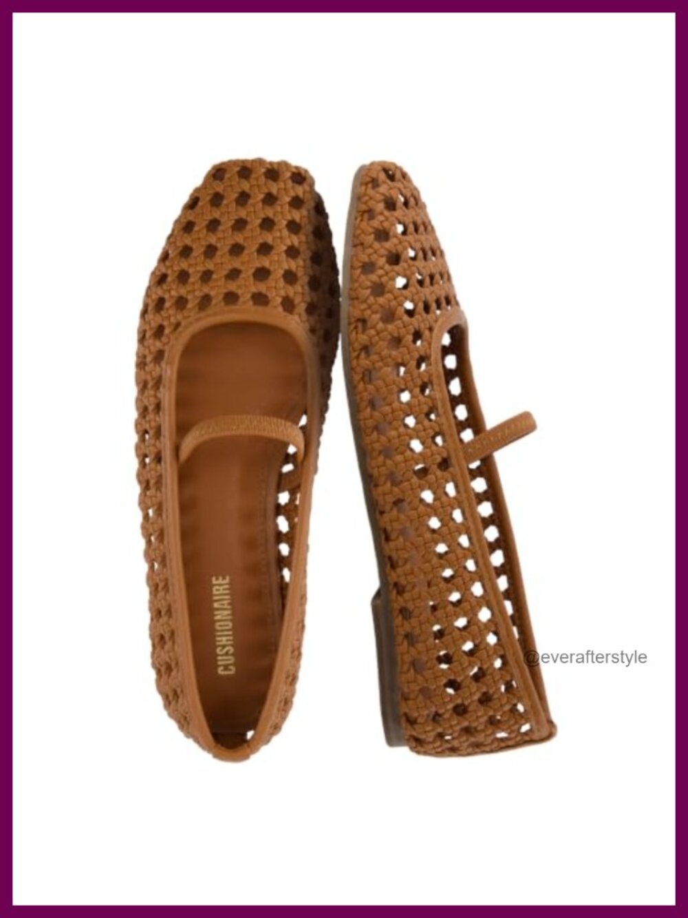 Woven Ballet Flats Square Toe Mary Jane Elastic Strap Memory Foam